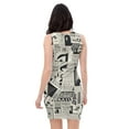 thumbnail image 2 of Women's Handmade All-Over Printed Bodycon Dress – Sleeveless, Black  White Newspaper Design, Street Partywear, Sizes XS-XL, 2 of 4