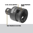 thumbnail image 2 of Adaptador de impacto DEWALT 1/2 Drive 1/2 a 3/8 de acero tratado térmicamente, 2 of 4