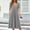 Gray, variant on Short Sleeve Dresses for Women Summer Pleated V Neck Midi Dress Solid A-Line Flowy Vacation Dresses with Pockets Brown L