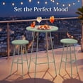 thumbnail image 5 of Best Choice Products 3-Piece Steel Patio Bar Height Round Bistro Set w/ Backless Stools, Slatted Design - Sage, 5 of 10