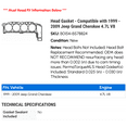 thumbnail image 2 of Head Gasket - Compatible with 1999 - 2009 Jeep Grand Cherokee 4.7L V8 2000 2001 2002 2003 2004 2005 2006 2007 2008, 2 of 2