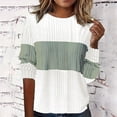 thumbnail image 3 of STETMN Women's Color Block Sweater Striped Crewneck Loose Pullover Top Knitted Long Sleeve Shirts, 3 of 6