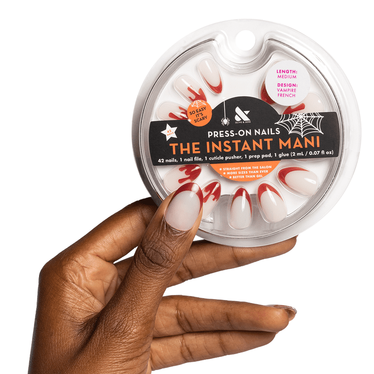 Olive & June Instant Mani Medium Almond Press-On Nails, Vampire