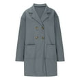 thumbnail image 3 of HTNBO Winter Coats for Women Double-Breasted Lapel Mid-Length Wool Lightweight Fall Peacoats Outwear, 3 of 7
