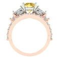 thumbnail image 4 of Clara Pucci 14K Rose/White Gold Round Cut 1.5Ct Simulated Yellow Diamond Engagement Ring + Matching Band - Luxury Box Included, 4 of 7