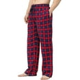 thumbnail image 2 of Bintangor Men's Pajama Pant 100% Woven Cotton Plaid Sleep Elastic Waistband Lounge Wear Long Pjs Red 2XL, 2 of 3