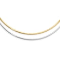 thumbnail image 2 of 14k Gold Two-Tone 2mm Reversible with Adjustable Chain Omega Necklace, 2 of 7