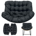 thumbnail image 2 of JIAN YA NA Double Hanging Egg Chair Cushion Replacement, Outdoor Rocking Chair Cushions, 2-Person Papasan Seat Pad for Patio, Balcony, Garden (44 x 39 x 4 inch, Black), 2 of 12