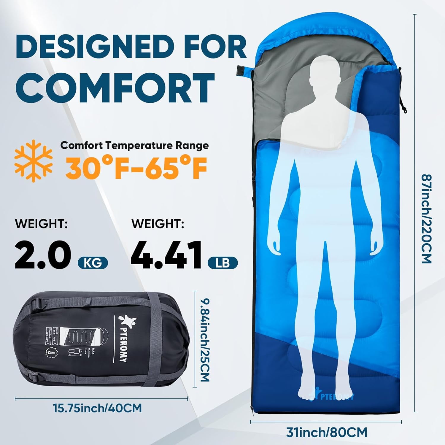 Sleeping Bags for Adults, Lightweight and Machine Washable, Water Resistant Backpacking Camping Sleeping Bag for Warm Cold Weather, Camping Essentials for Hiking Travel