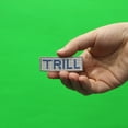 thumbnail image 2 of Trill Script Blue Tile Curb Street Sign Iron On Embroidered Patch, 2 of 2