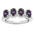 thumbnail image 2 of Star K� Oval 5x3 Rainbow Mystic Topaz 4 Four Stone Band Ring, 2 of 9