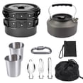 thumbnail image 1 of Greeniant Camping Cookware Kit Portable Cooking Equipment Set Pan  Outdoor Pot Kits de desorden para acampar Negro, 1 of 1