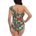 thumbnail image 6 of Yiaed Cute Animal Forest Print Women One Piece Swimsuits Tummy Control One Shoulder Bathing Suits Pattern Ruffle Swimwear-XX-Large, 6 of 8