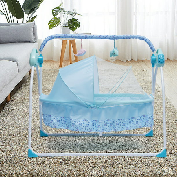 TFCFL Auto-Swing Bluetooth Play Baby Crib Mosquito Net Baby Bed Travel Baby and MP3 Blue - Walmart.com