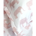 thumbnail image 2 of Melange Home Printed Design Cotton Collection 400 Thread Count Pink Elephants Duvet Set Queen 3 Piece, 2 of 3