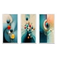 thumbnail image 2 of Designart "Turquoise Abstract Retro Wisdom Geometry III" Modern Geometric Framed Wall Art Set Of 3 - Turquoise Abstract Frame Canvas Set For Living Room Decor, 2 of 7