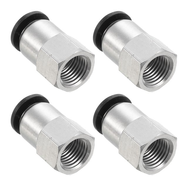 Unique Bargains 4 Pcs Tube OD 3/8 Pouce à Filetage Femelle NPT 1/4 Pouce pour Connecter les Raccords