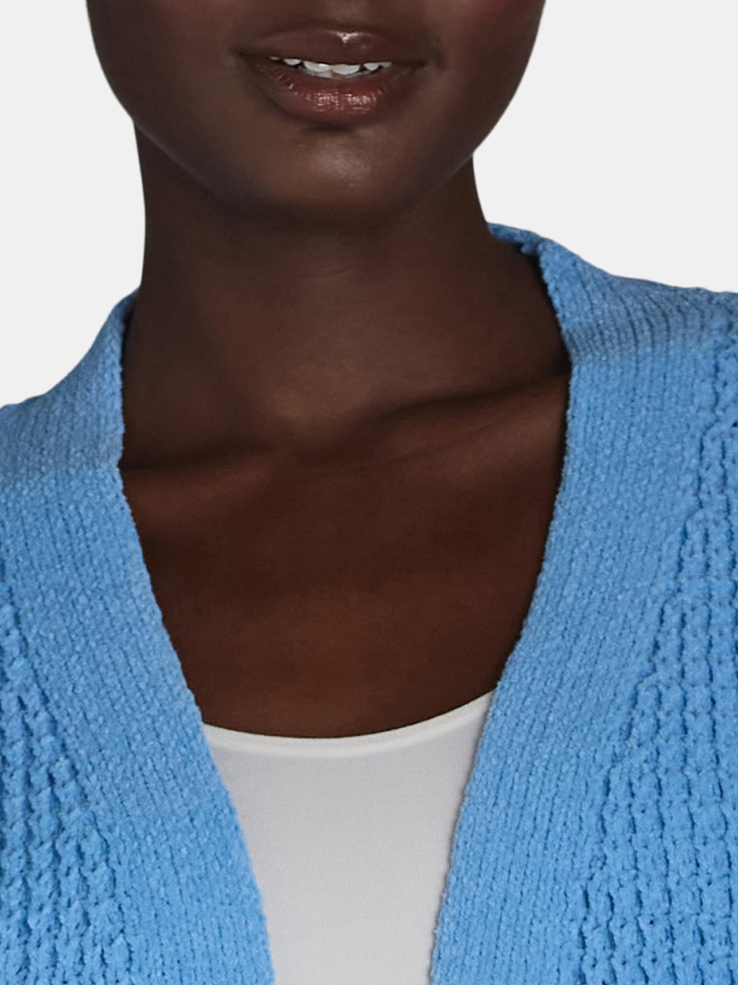 Time and Tru Women's Chenille Cardigan Sweater, Midweight, Sizes XS-XXXL