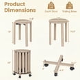 thumbnail image 3 of ELLEGNT 4 PCS Stackable Stools for Kitchen & Apartments with Rolling Base and Locking Casters, Natural, 3 of 9