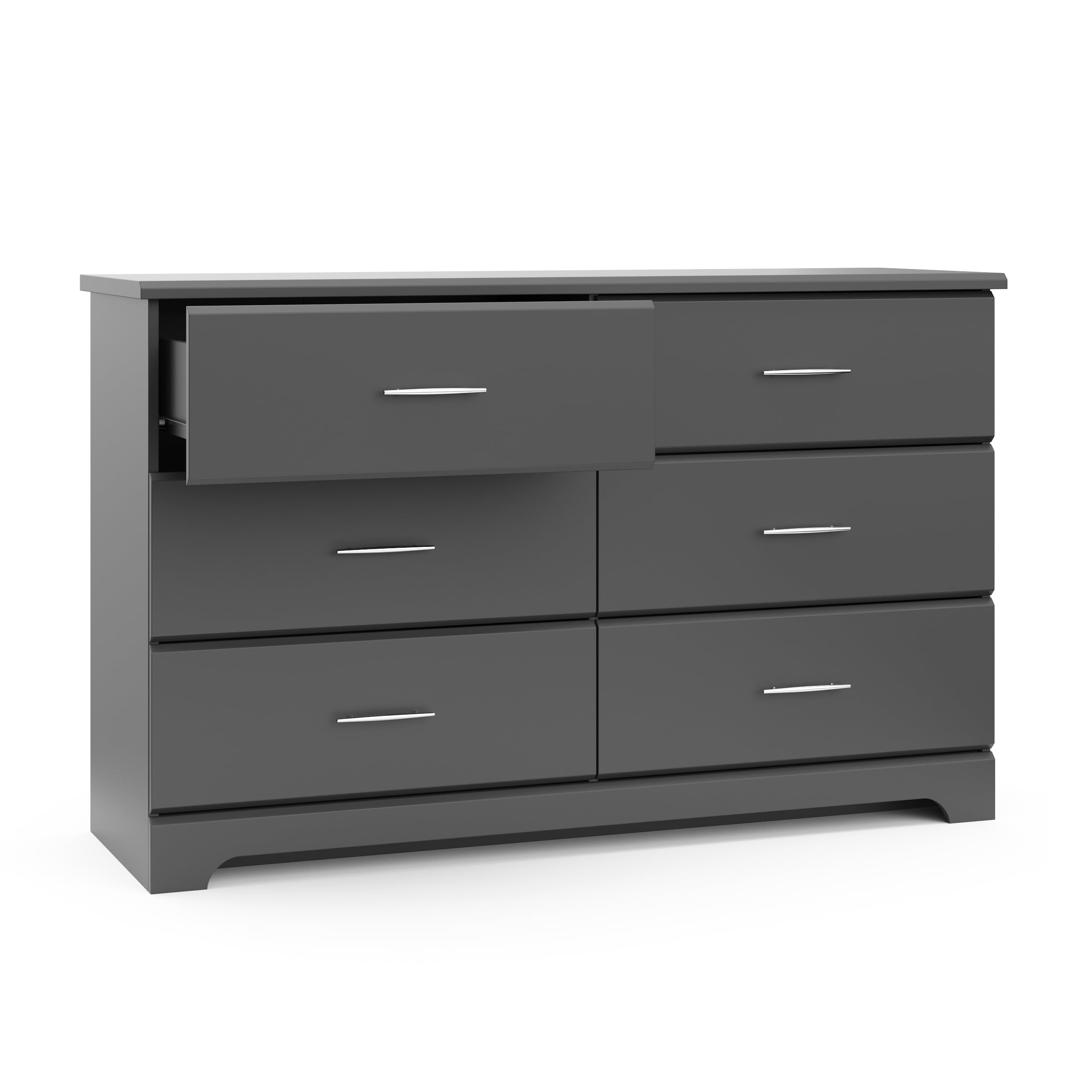 Storkcraft Brookside 6 Drawer Nursery Double Dresser, Gray