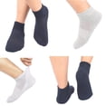 thumbnail image 2 of MANARC Men Women Cotton No Show Mesh Socks Low Cut Soft Comfortable Durable Breathable Reinforced Double Layer Cushioned 3 Pack White, Navy Blue, Light Grey., 2 of 5
