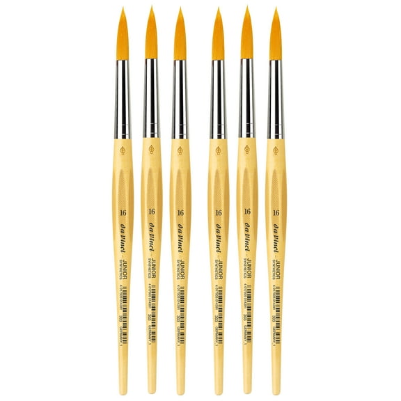 da Vinci JUNIOR Synthetics Student Brush, Synthetic, Tempera, Round, Series 303, Size 1, Pack of 6