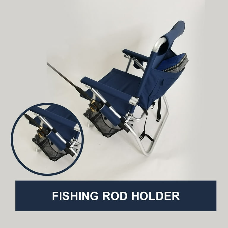 Oasis Backpack Fishing Chair - 2 Pack Portable Folding Ultra Light Chair with Padded Carrying Straps & Padded Lumbar Support Bar- All Aluminum Fishing