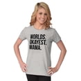 thumbnail image 3 of Worlds Okayest Mama Mothers Day Mom Womens Fitted Plus Size Graphic Tee Brisco Brands 2X, 3 of 5