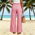 thumbnail image 4 of Edvintorg Wide Leg Pants Woman Cotton Ruched High Waisted Flowy Loose Casual Trousers Women Clothing Red XL, 4 of 8
