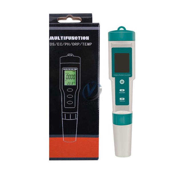 Testeur de Qualité d'Eau 7 en 1 PH/ORP/EC/TEMP/SALT/S.G/TDS avec Rétroéclairage LCD Étanche IP67, Stylo de Test de Qualité d'Eau Multifonction