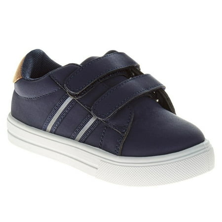 French Toast Boys' School Shoes Hook and Loop Casual Sneakers Back to School .(Toddler/Little Kids)Navy, Size: 8