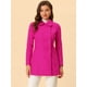 thumbnail image 2 of Abrigo Largo De Invierno Con Cuello Peter Pan Y Doble Botonadura Para Mujer Rosa caliente XS, 2 of 7