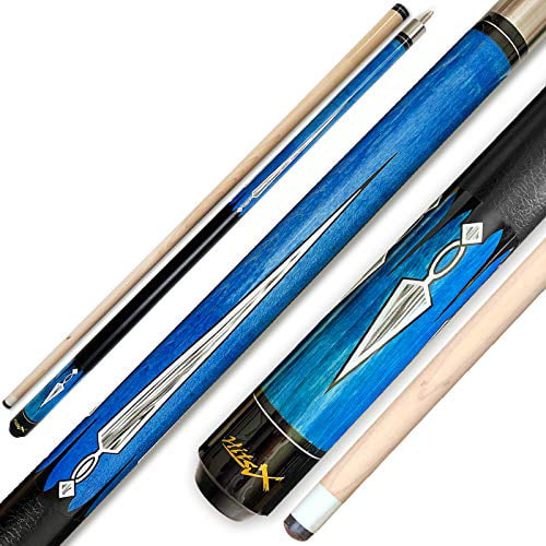 58 13mm Tip Tai ba cues HitsX 2-Piece Pool cue Stick Selectable Hardwood Canadian Maple Professional Billiard Pool Cue Stick 18,19,20,21 Oz Pool Stick Black -Blue 