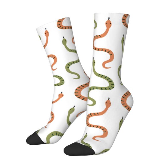 Logiee Hand Drawn Snake Print Adult Socks for Men & Women,Calf Socks, Ankle Socks,Boots Socks,Breathable Casual Sock,Unisex Crew Socks