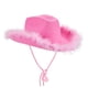 thumbnail image 1 of Sunloudy Sombrero de vaquera rosa con boa de plumas ? Sombrero de vaquero de tamaño adulto con plumas para despedida de soltera, fiesta de disfraces, juego para mujeres Sunloudy  Annecy, 1 of 6