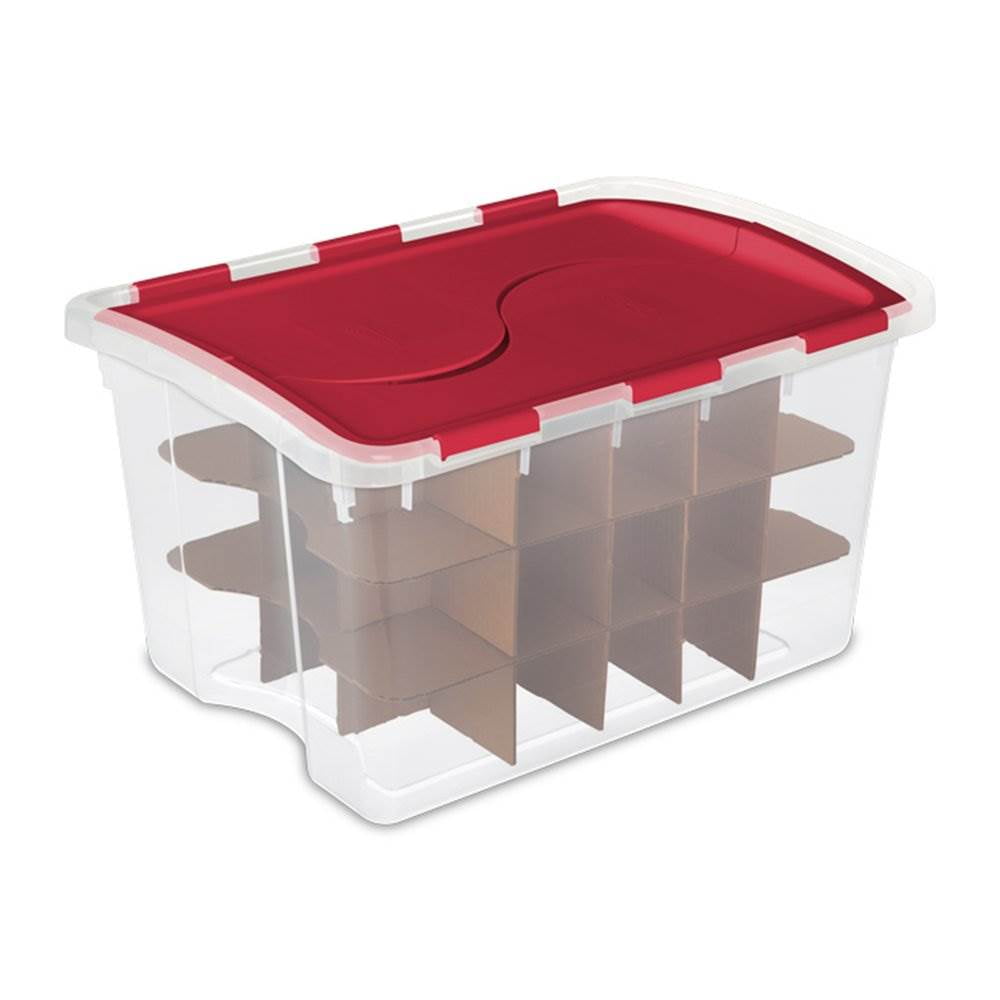 Sterilite 48 Quart Clear Stackable Holiday Christmas 45 Ornament