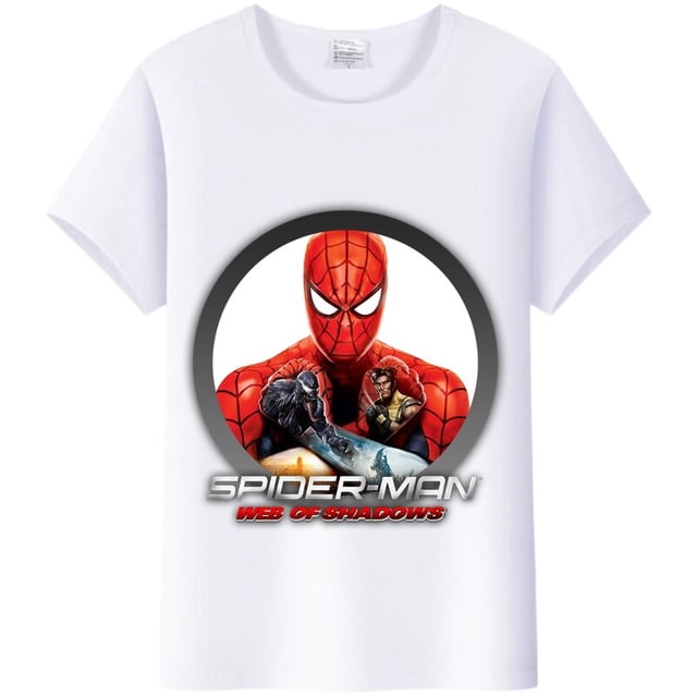 Camiseta de dibujos animados de Marvel para niños, ropa de amigos de Spiderman, blusa estética para mujer, camiseta blanca de manga corta, camisetas Harajuku xuanjing unisex