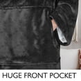thumbnail image 2 of Catalonia Wearable Fleece Throws Blanket with Sleeves and Pocket for Women Men, Super Soft Micro plush Adult Wrap Full Body Blanket Robe for Lounge Couch 70" x 52"，Black, 2 of 7