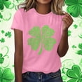 thumbnail image 2 of Aoochasliy Women Casual St Patrick's Day Printed Tops Round Neck Pullover Comfy Soft Short Sleeve Tee Stylish for Daily Outing Holiday Street, 2 of 5