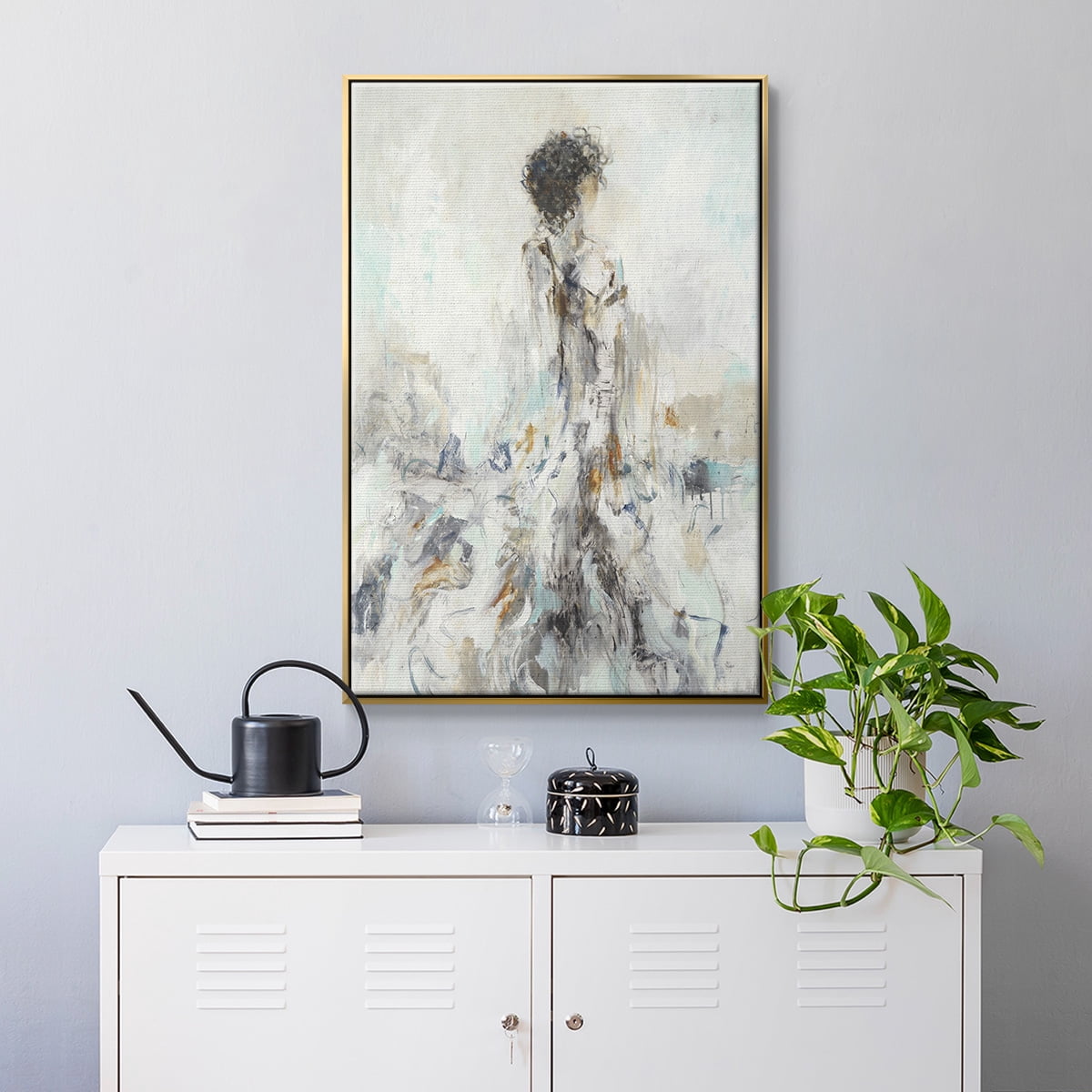 Romantic Reflection II Framed Premium Gallery Wrapped Canvas - Ready to Hang - 27 x 41 - Gold Floating Frame