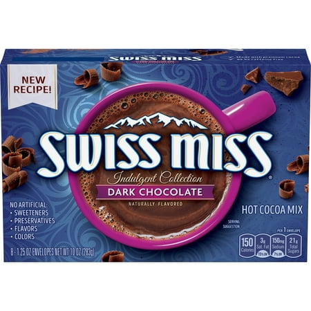 (6 Pack) Swiss Miss Indulgent Collection Dark Chocolate Sensation Hot Cocoa Mix, 8 Count 10 (Best Swiss Chocolate In Switzerland)