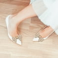 thumbnail image 4 of 1 Pair Bowknot Shoe Clips Removable Shoe Buckles Rhinestone Shoe Charms Shoes Accessories, 4 of 9