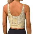 thumbnail image 3 of Lsque World Map Printed Women'S Sports Bra, Compression, Moisture Wicking, High-Impact Sports Bra For Women,Supportive sports bra-Medium, 3 of 9