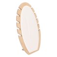 thumbnail image 3 of Expositor de collares de bambú con forma de hoja, panel de cuero sintético blanco, cadena de bambú, 3 of 14