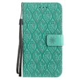 thumbnail image 2 of Funda de piel sintética con tapa horizontal y estampado floral de ratán para iPhone 13 Pro Max, con soporte, ranuras para tarjetas, billetera y marco de fotos., 2 of 5