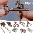 thumbnail image 3 of 10Pcs Brain Teaser Puzzles for Adults and Teens,3D Metal Teaser Puzzles Assortment with Various Difficulty Levels,Novelty Handheld Brain Teasers for Focus, 3 of 9