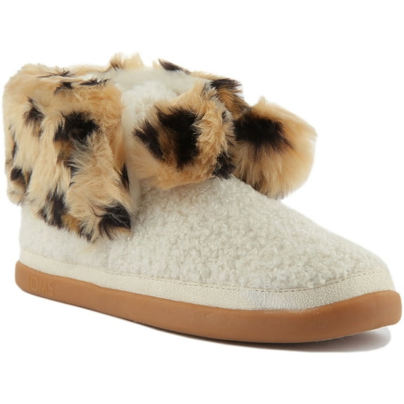 Toms Celeste Women's Cozy Faux Fur Slippers In Natural Size 5