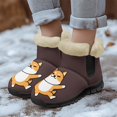 thumbnail image 4 of CHAQLIN Womens Hike Footwear Faux Fur Lining Cute Fox Print Ankle Booties Ladies Comfortable Work Short Boots Outdoor Rain Boots Outdoor, 4 of 9