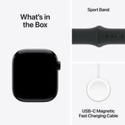 Apple Watch Series 10 GPS 42mm Jet Black Aluminum Case with Black Sport Band - S/M