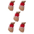 thumbnail image 3 of Wosthever Ramillete de muñeca decorativo de tela para dama de honor, flor nupcial hecha a mano y ligera, rosa, N24 rojo Type2 NO2, 3 of 6
